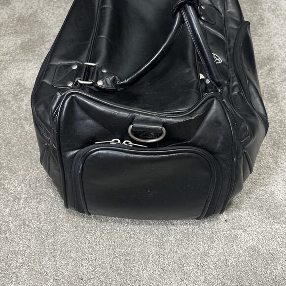VTG Leather Nike Golf Weekender Duffel Bag Black Large - Picture 6 of 16